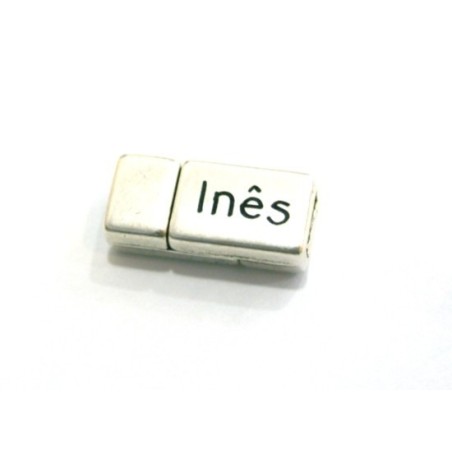 Fecho Zamak Plano Íman 6x3mm "Nome" Prata
