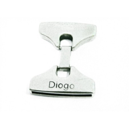 Fecho Zamak com Terminal Achatado "Nome" 30x3mm Prata