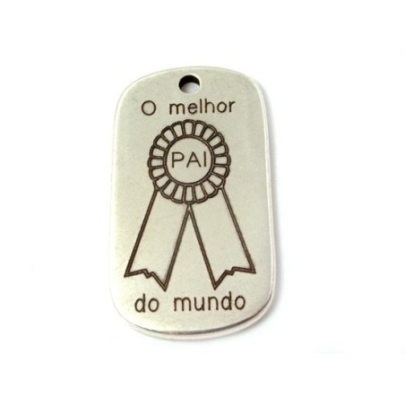 Pendente Zamak Tipo Chapa Militar Personalizado "Medalha Pai"