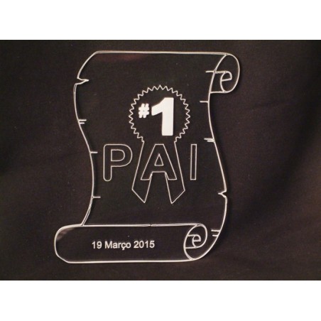 Placa em Acrílico "Papiro Melhor Pai"