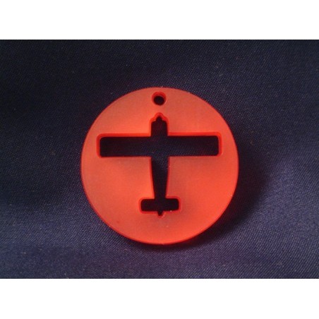 Pendente Acrílico Redondo "Avião" 30mm