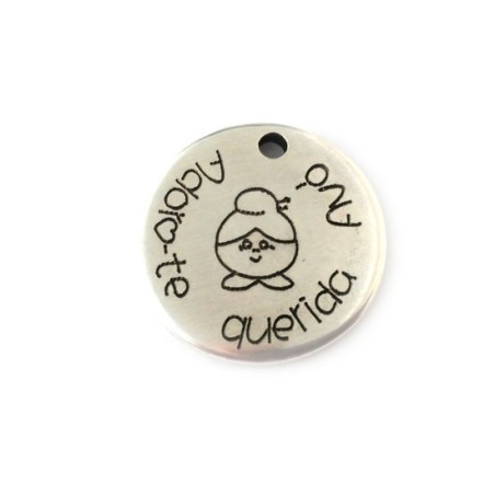 Pendente Zamak Redondo "Adoro-te Querida/o Avó/ó" 25mm