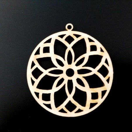 Pendente Choupo Mandala 50mm Mod1