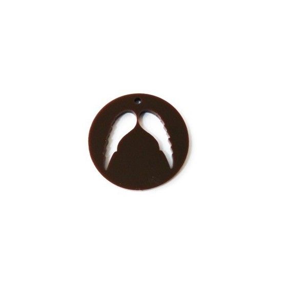 Pendente Acrílico Redondo "Asas Anjo" 30mm