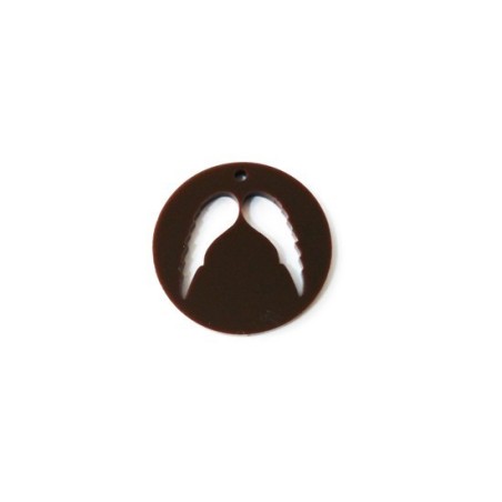 Pendente Acrílico Redondo "Asas Anjo" 30mm