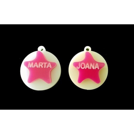 Pendente Acrílico Duplo "Estrela" Personalizavel