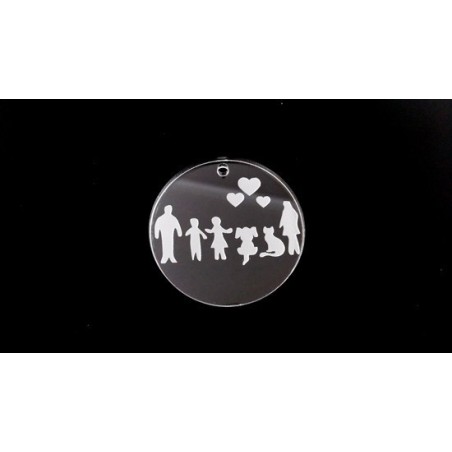 Pendente Acrílico "Família" Gravado