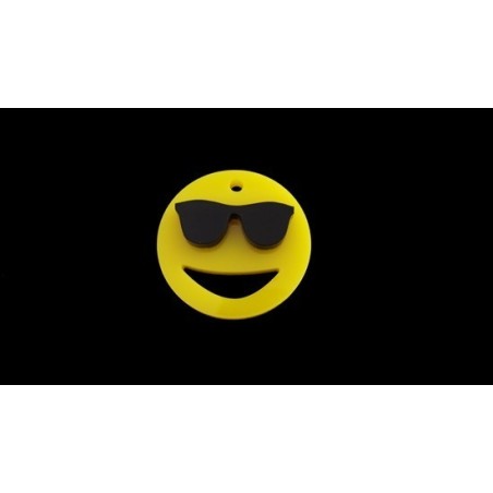 Pendente Acrílico "Smile Óculos" 25mm 