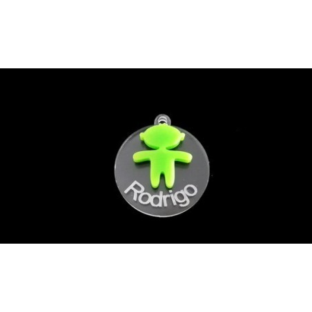 Pendente Acrílico Duplo "Menino" 30mm Personalizavel