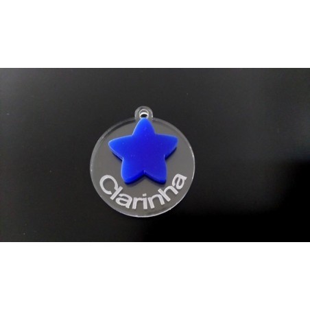 Pendente Acrílico Duplo "Estrela" 30mm Personalizavel