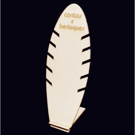 Expositor Prancha Madeira de Bijutaria Nome Gravado Desmontável