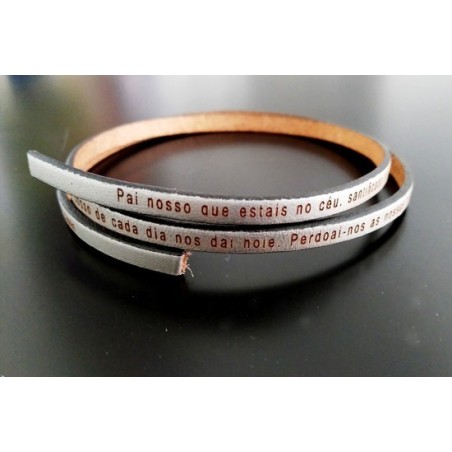 Cabedal 5mm "Pai Nosso" 51cm Cores Metalizadas