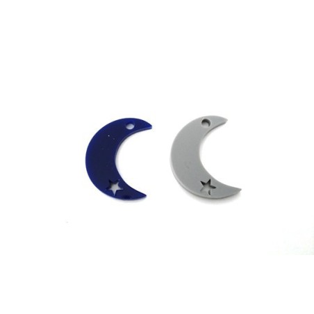 Pendente Acrílico "Lua + Estrela" 30mm