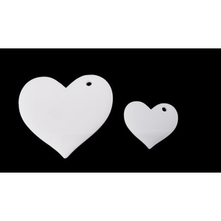 Pendente Acrílico "Coração" Furo Lateral