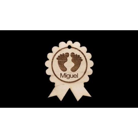 Pendente Choupo "Pézinhos+ Nome" 50mm x 40mm