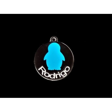 Pendente Acrílico Duplo "Pinguim" 30mm Personalizavel