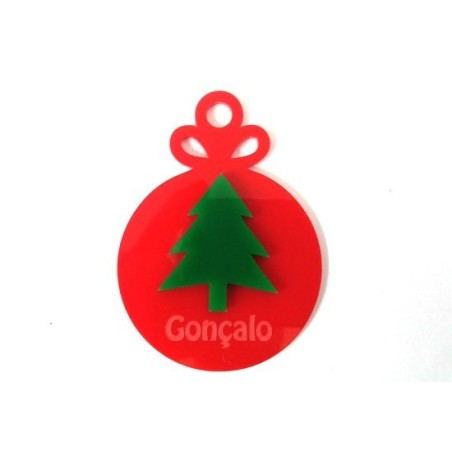 Bola de Natal "Pinheiro" em Acrílico