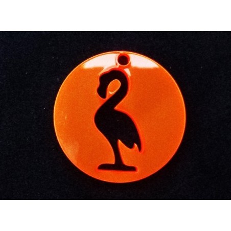 Pendente Acrílico Redondo "Flamingo" 30mm