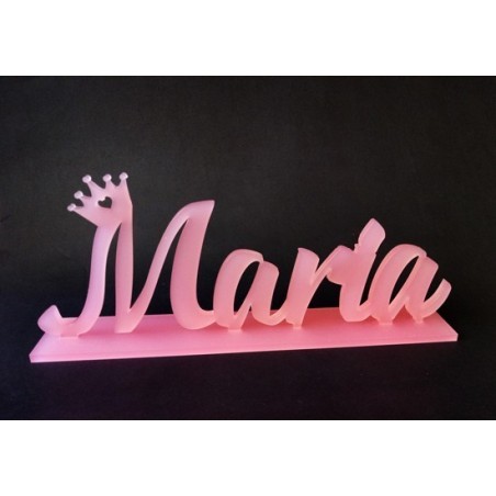 Nome Acrilico Coroa + Base