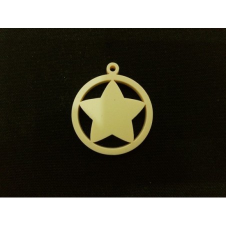 Pendente Acrílico Redondo "Estrela 2" 30mm
