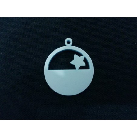 Pendente Acrílico Redondo "Estrelinha" 30mm