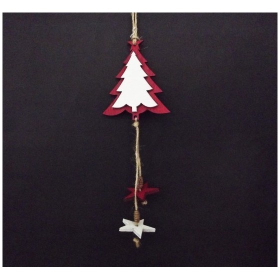 Pendente Natal Arvore + Estrelas 35cms