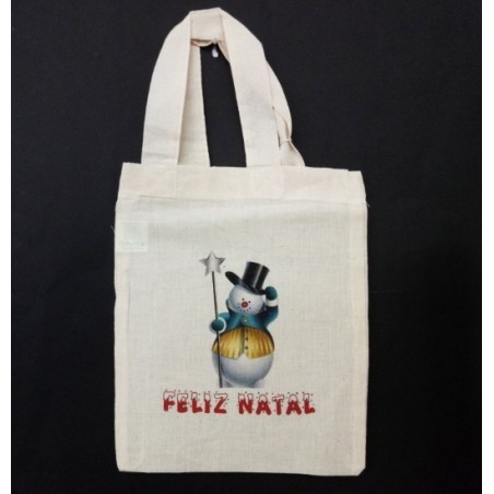 Saco Mini "Boneco de Neve" 24cmx18cm