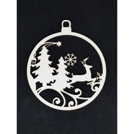 Bola de Natal "Rena e Pinheiros"