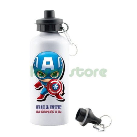 Garrafa De Alumínio "Capitão América Cartoon "