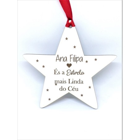 Pendente de Natal "Estrela com mensagem especial"