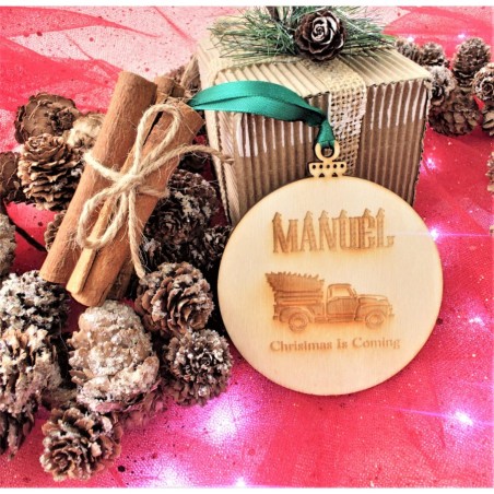 Bola de Natal "Carrinha com pinheiro de Natal"