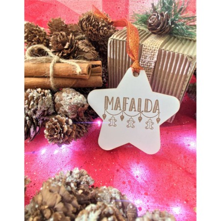 Pendente de Natal "Estrela com grinalda de Gingerbread"