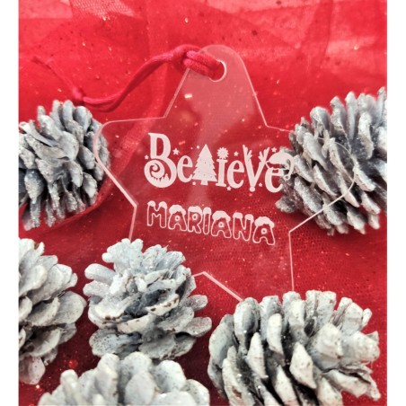 Pendente de Natal "Estrela Believe"