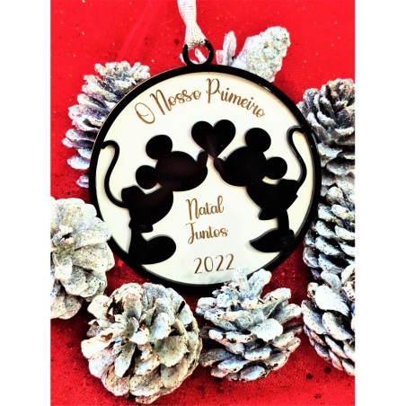 Bola de Natal "Mickey e Minnie"