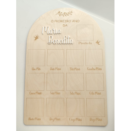 Placa 1º Ano do Bebé - modelo Andorinhas