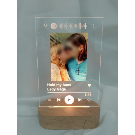 Candeeiro com Foto e código de música