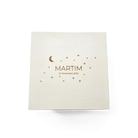 Caixa de Recordações de Bebé modelo Lua e Estrelas
